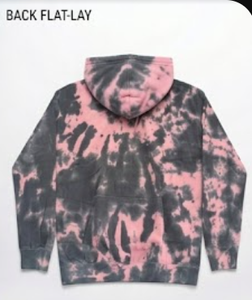 Sweat à capuche tie-dye rose et noir, marque privée, poids lourd 300 GSM |   Pull à logo personnalisé délavé à l'acide |   Sweats unisexes surdimensionnés style streetwear - Product Image 2