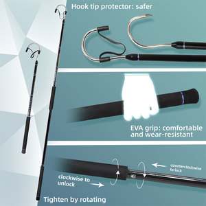 2 Sections Gaff de pêche amovible 180cm Big Game <span class=keywords><strong>Thon</strong></span> Fishing Trolling Gaff Hameçon en acier inoxydable avec poignée EVA Equipement de pêche - Product Image 2