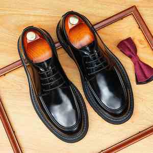 Chaussures de ville haut de gamme pour hommes en cuir véritable à bout pointu, chaussures de mariage en cuir, chaussures décontractées brillantes à lacets, grandes tailles - Product Image 5