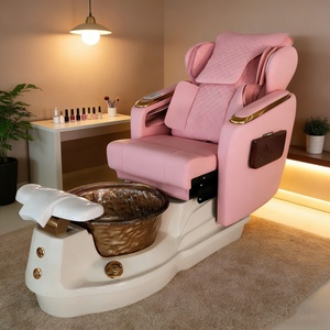 Sillón de Pedicura de Lujo con Asiento Reclinable, Bañera sin Tuberías, Luz LED, Calor y Masaje para Salón de Uñas - Product Image 5
