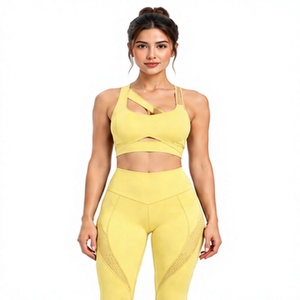 Women Yoga Set <b>Scrunch</b> Butt Sports Bra High Waist <b>Leggings</b> Y Shape Strap Two Piece Stretch Fitness Workout Clothing Gym Pilates - Product Image 1