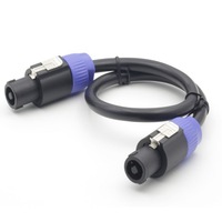 Câble de haut-parleur professionnel de 1 m avec connecteurs Speakon NL4 2 pôles 4 pôles pour audio haute puissance
