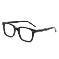 Lunettes optiques unisexes G5764F rétro carrées en acétate, monture intégrale gris transparent, verres démonstratifs clairs, logo personnalisé, vente en gros