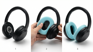 Custom headphone inner foam pad soft sponge ear <b>cushion</b> liner high density foam <b>insert</b> <b>for</b> headset padding replacement material - Product Image 2