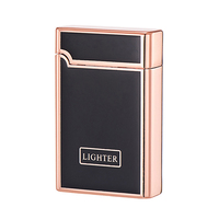Briquet coupe-vent flamme rouge, cadeaux d'affaires tendance, logo personnalisé, briquet à gaz rechargeable au butane