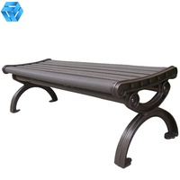 Lattes modernes en plastique recyclé HDPE avec pieds en aluminium coulé, banc extérieur, jardin, mobilier urbain pour salle de sport et centre commercial