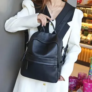 Mochila AndoBag para Mujer, Cuero Vacuno Genuino, Moda Casual, Gran Capacidad, Mochila de Viaje, Bolso de Mano con Cremallera para Mujer 8549 - Product Image 3