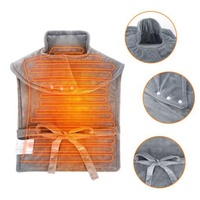 Coussin chauffant électrique multifonctionnel, contrôle de la température à 12 niveaux, minuterie à 6 vitesses, chauffage rapide, massage du dos/de la taille/de la personnalité