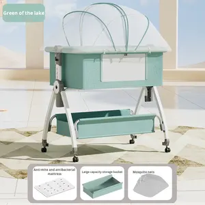 Cuna Portátil Modelo 007 de Fábrica, Cama para Bebés con Ruedas, <span class=keywords><strong>Mosquitera</strong></span>, Plegable, Multifuncional, Metálica - Product Image 4
