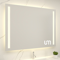 Cermin Kamar Mandi Dinding Persegi Panjang Kontemporer dengan Lampu LED Terang Sensor Sentuh Garansi 3 Tahun Solusi Desain Grafis