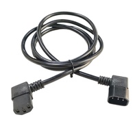 Câble d'extension CA H05VV-F 3CX1.5MM2 coudé C13 C14 à 3 broches avec gaine en PVC 10A, cordon d'alimentation C14 vers C13