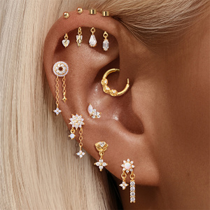 Pendientes de Plata 925 con Zirconia en Forma de Corazón y Mariposa, Modelo Canner 18K, para Mujer - Product Image 3