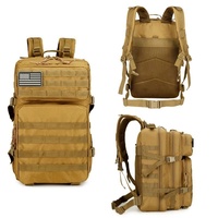 Mochila Táctica Oxford de Alta Calidad 45L con Bolsa Molle, Mochila de Asalto para Camping y Senderismo, Transpirable, Duradera y con Cremallera
