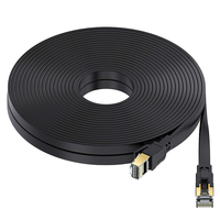 Câble Ethernet plat Cat8 en PVC D-sunty, conducteur en cuivre pur, SFTP 30AWG, connecteur RJ45, noir et blanc, 1m 30m, automatisation