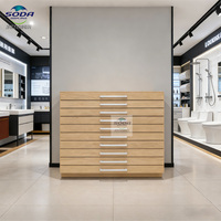 Armoire de rangement modulaire et personnalisable en bois avec tiroirs pour salle d'exposition de carreaux et revêtements de sol - Présentoir à carreaux