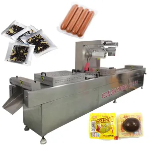 Vacuum Packaging Bacon Sausage Meat Stretch Film Packing Machine Thermoforming Continuous Stretch Film Packaging Machine