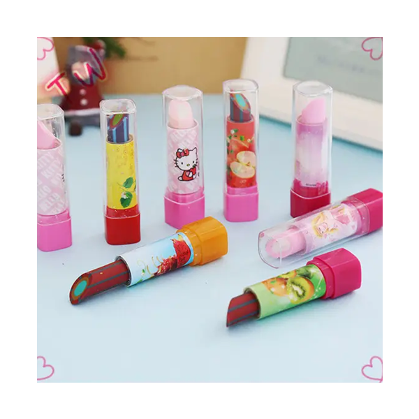 SUPERTOOL Gomma Da Cancellare A Forma Di Rossetto - 2 Pezzi, Colorata, Atossica, Morbida, Per Bambini, Scuola, Ufficio - 3