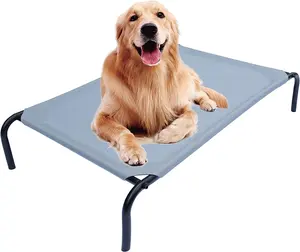 Enfriamiento pesado perro malla transpirable elevada marco de acero desmontable al aire libre interior cuna elevada para mascotas cama elevada para perros cama para mascotas