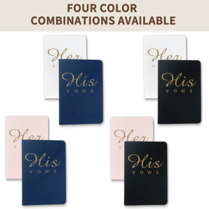 Cuadernos de Votos Matrimoniales Personalizados con Lámina Dorada, Libretas para la Ceremonia de Él y Ella, Diario de Votos para Novios - Product Image 4