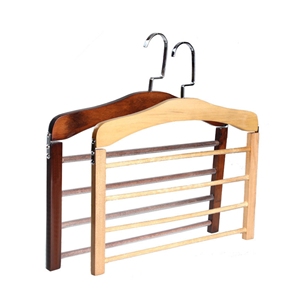 Space-Saving <strong>Folding</strong> Wood Pant <strong>Hangers</strong> for Pants Jeans Scarf Trousers Tie Towel-<strong>Multi</strong>-Use Clothing Rack - Product Image 1