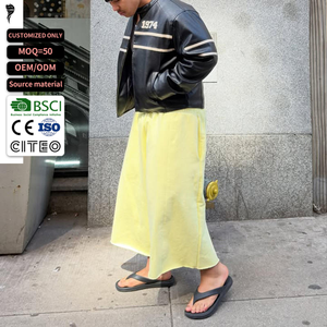 Wholesale Streetwear Sweat shorts Cotton Yellow Casual Long Baggy 3/4 Shorts for Men - Product Image 1