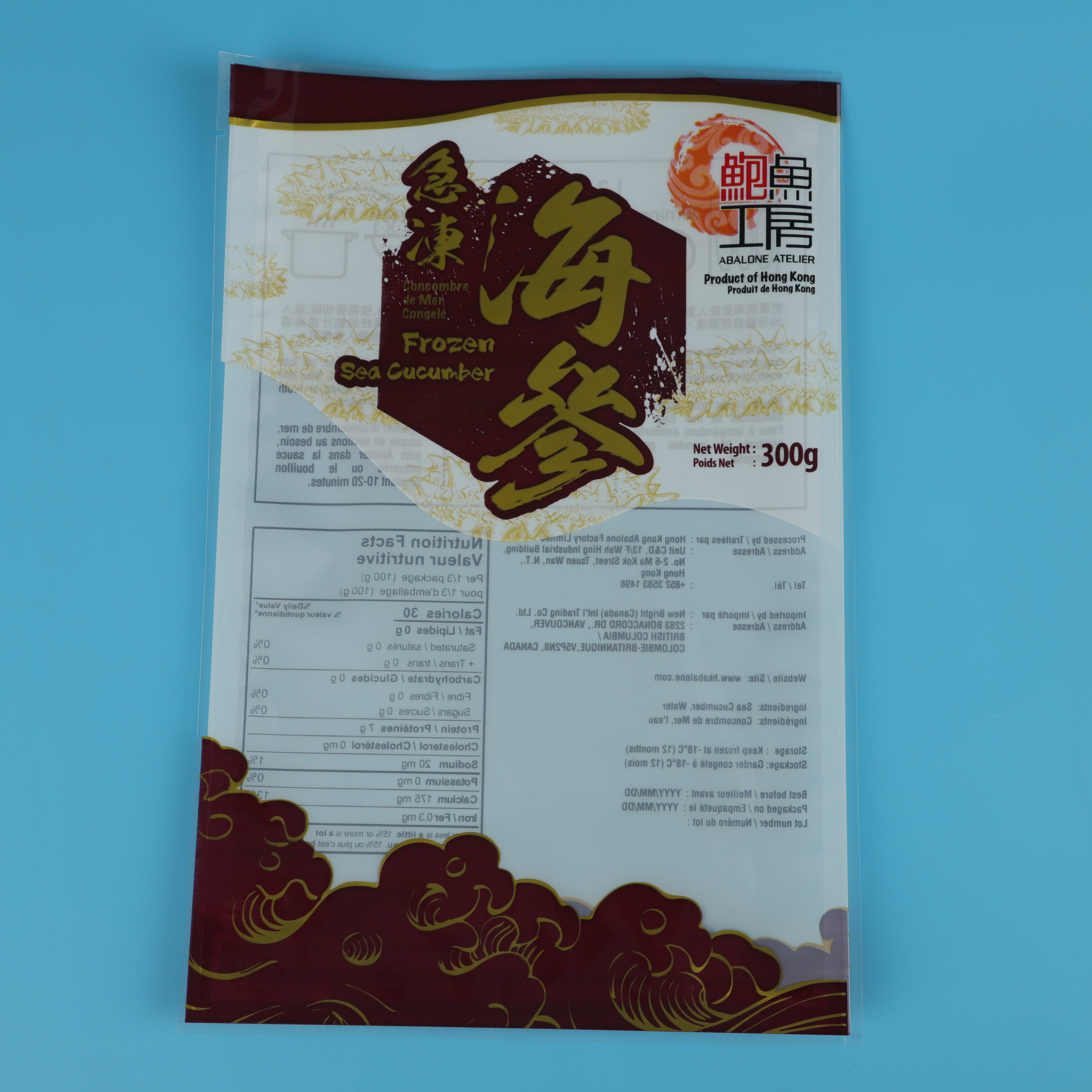 Пластиковый 1 кг замороженные морепродукты кальмары упаковка мешок с прозрачным окном