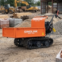 Mini-dumper sur chenilles Sinolink 300 kg à essence, chariot à chenilles facile à contrôler avec garantie d'un an