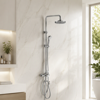 Ensemble de douche pluie en acier inoxydable 304 avec mitigeur à poignée unique et pommeau de douche carré pour salle de bain familiale et hôtel