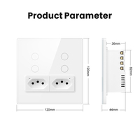 Prise murale intelligente Wi-Fi Avatto Brazil Standard 4x4 Tuya, compatible avec l'application Alexa Google Home