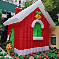 Cabane de Noël gonflable personnalisée, tente de Père Noël, décoration de fête de carnaval, amusement en plein air, matériau PVC écologique