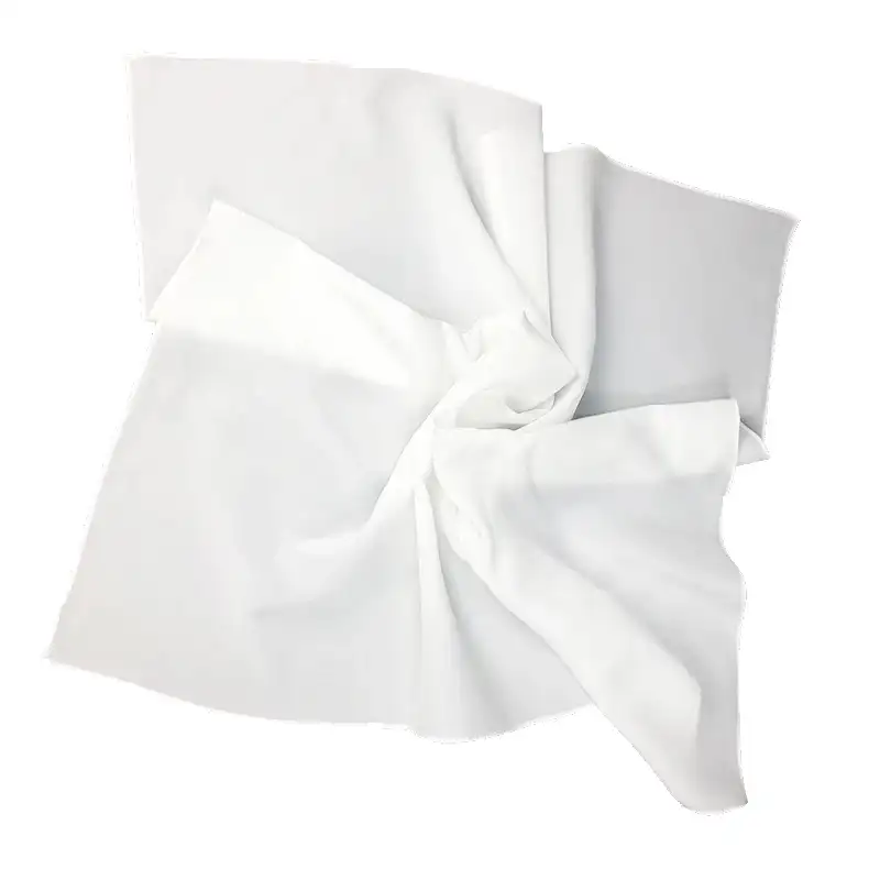 Square Neck Shawl Silk Scarf Lady Solid Wholesale Plain White Silk Scarves