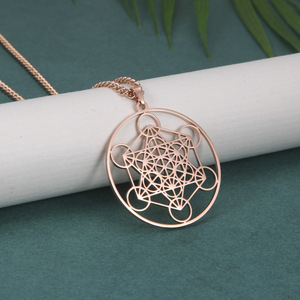 Collier Metatron en Acier Inoxydable, Sceau d'Ange, Archange, Femmes, Hommes, Géométrique, les Secrets des Kabbalistes, Jardin, Bijoux Salomon - Product Image 5