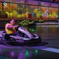 Jeu de course de karting interactif immersif avec projection, kart électrique de combat en salle pour parc d'attractions