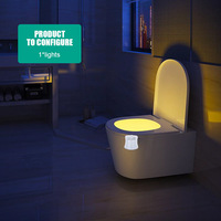 Closestool Lampe à induction Portable 16 couleurs changeantes Led Wc Closestool Bowl Night Light Capteurs de mouvement