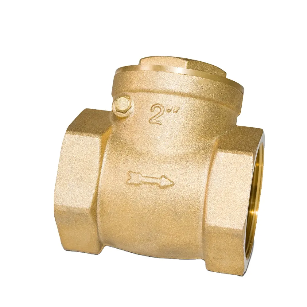 OEM 1/2 3/4 1 Inch Forged Non Return Brass Water Meter Sewage Swing Inline Stop Check Valve
