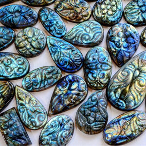 Figurines artisanales en labradorite sculptée, avec jeu de couleurs multicolores, pierre naturelle, sculpture en cristal gravée du Vietnam - Cadeau - Product Image 5