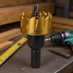 ใบเลื่อยเจาะรู HSS ขนาด 38 มม. เคลือบไทเทเนียมสำหรับเจาะไม้และโลหะ - Product Image 3
