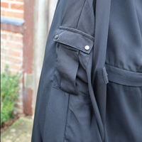 Robe de maternité islamique modeste 2 pièces pour jilbab noir fermeture éclair d'allaitement en polyester pour les musulmans