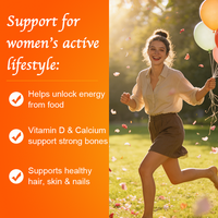 Suplemento Multivitamínico para Mujeres OEM/ODM, con Biotina, Calcio, Ácido Fólico, Hierro y Zinc, Favorece el Bienestar General