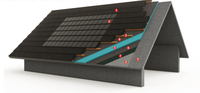 Tuile solaire monobloc BIPV Système de tuile solaire intégrée 12W