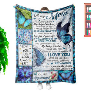 Coperta di flanella morbida di alta qualità stile Plaid tessuto a mano a <span class=keywords><strong>mia</strong></span> <span class=keywords><strong>figlia</strong></span>-per divano ufficio letto o viaggio regalo di compleanno - Product Image 6