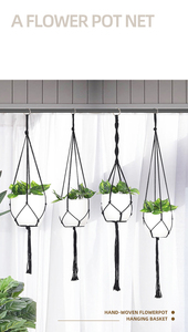 Hot Sale Boho Black Plant Hanger Hanging <b>Basket</b> with Wood Beads and Tassels <b>for</b> Garden Home Decor - Product Image 5