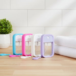 Botella de espray para desinfectante de manos, botella redonda cuadrada transparente de 38ml y 45ml, de plástico para Perfume con tarjeta de crédito - Product Image 1