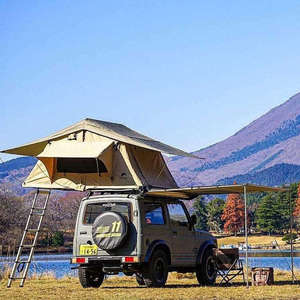 Tente de toit souple double couche pour <span class=keywords><strong>2</strong></span>-3 personnes, best-seller, pour le <span class=keywords><strong>camping</strong></span> et les activités de plein air ; Tente de toit souple pour voiture 4x4 tout-terrain avec échelle - Product Image 3