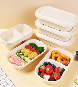 Tự nhiên phân hủy sinh học mía bã mía bữa ăn hộp cấp thực phẩm dùng một lần Hộp Ăn Trưa cho nhóm công ty bữa ăn quán cà phê Takeaway - Product Image 3