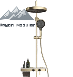 ชุดฝักบัวเทอร์โมสแตติกสีทองขัดเงา Wayon Luxury พร้อมชั้นวางของสำหรับห้องน้ำในวิลล่า - Product Image 2
