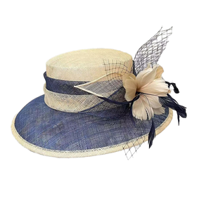 Nouveau chapeau en sinamay à large bord avec plume, chapeau de fête du thé pour femmes, chapeau de <span class=keywords><strong>derby</strong></span> du Kentucky, chapeau d'église, style de caractère en plein air - Product Image 1