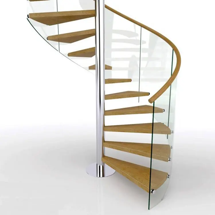 階段システムモダンで豪華な屋内スパイラル無垢材階段