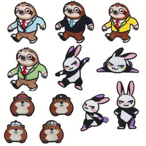 Parche Bordado Kawaii de Conejo y Bradipo, Autoadhesivo/Termoadhesivo, para Decoración de Bolsos y Fundas de Teléfono, Marca NODA - Product Image 1