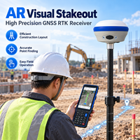 Penerima GNSS RTK Presisi Tinggi 1408 Kanal AR Visual Stakeout IMU Tilt Peralatan Survei GPS